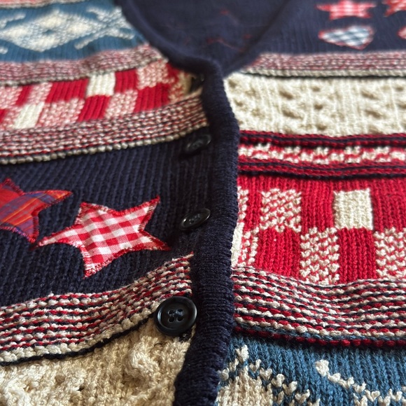 Marsh Landing•button-down sweater vest•size medium•cotton•patchwork/knit/quilt - Picture 14 of 14
